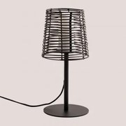 Lampa Stołowa Do Użytku Zewnętrznego Z Efektem Drewna Z Polietylenu Bissel Ciemnobrązowy - Sklum