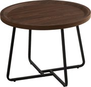 Stolik kawowy - MDF i metal - ciemny brąz - LIMO