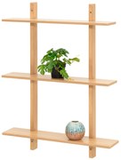 Regał sosnowy z trzema półkami, 80 x 60 x 15 cm