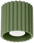 Plafon AURA 1 zielony oliwkowy GU10 ryflowany SOLLUX  LIGHTING