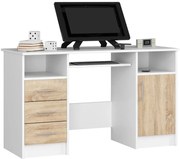 Biurko skandynawskie białe + dąb sonoma K7-W65