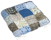 Bellatex Poduszka Adéla pikowana Patchworkniebieska, 40 x 40 cm