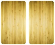 Szklane płyty ochronne WOODEN LOOK na kuchenkę – 2 sztuki, WENKO