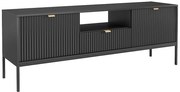 Szafka RTV - 2 drzwi, 1 szuflada i 1 wnęka - Czarna - LIOUBA marki Pascal Morabito