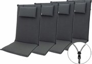 Doppler ELEGANT 2430 wysoki - 4 szt. zestaw 4 szt. poduszek na krzesło z wysokim oparciem