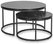 Zestaw dwóch stolików do salonu czarny marmur D9-H28