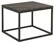 Ława z blatem w dekorze marmuru ROSSI B 60x60 czarny