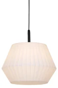 Zewnetrzna Nowoczesna zewnętrzna lampa wisząca czarna z białym kloszem 45,6 cm IP44 - Robbert Nowoczesny Oswietlenie zewnetrzne