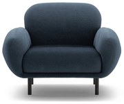 Ciemnoniebieski fotel z materiału bouclé Poppy – Micadoni