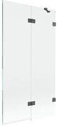 Mexen Lunar parawan nawannowy 2-skrzydłowy prawy 100 x 150 cm, transparent, gun gray szczotkowany - 897-100-100-66-00-P