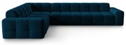 Ciemnoniebieski aksamitny narożnik (lewostronny) Kendal – Micadoni Home