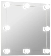 Kwadratowe ścienne lustro z oświetleniem LED 60x60 cm - Dadi 6X