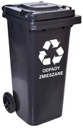 Czarny kosz na śmieci 120L R0-N98