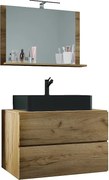 umywalka do mebli łazienkowych Lendas Dąb miodowy W. 124 x S. 80 x G. 52 cm