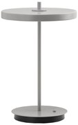 Jasnoszara metalowa lampa stołowa LED z metalowym kloszem (wysokość 31 cm) Asteria Move – UMAGE