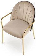 K500 krzesło velvet beżowo-czarne, chromowany stelaż, eleganckie,nowoczesne