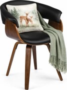 Nowoczesne krzesło z ekoskóry czarny + orzech T7-T49