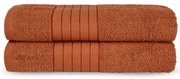 Ceglaste bawełniane ręczniki kąpielowe frotte zestaw 2 szt. 70x140 cm – Good Morning