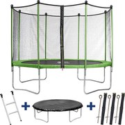 Trampolina Yoopi 2 LUXE - Ø 3.65 m - Avec filet + échelle + couverture + kit d'ancrage