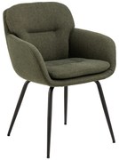 Tapicerowany fotel jadalniany z podłokietnikami w kolorze khaki Dora – Actona