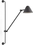 Nowoczesny kinkiet ARM - Wysoko?? 76 cm - 5W COB LED - 728lm i 3000k - 2-metrowy kabel - 330° i 180° stopni, w??czanie i wy??czanie - ip20 - stal i kolor czarny