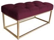 Ławka CHESTERFIELD LOFT podstawa złota pufa podnóżek MG02