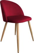 Krzesło CLAUDINE 2 VELVET bordowe/dąb ATOS