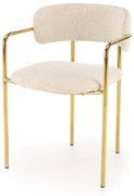 Krzesło tapicerowane K537 kremowe/złote HALMAR