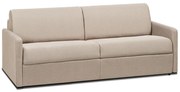 Kanapa 4-osobowa rozkładana typu expres z tkaniny CALIFE - Beżowy - Miejsce do spania 160 cm - Materac 18 cm