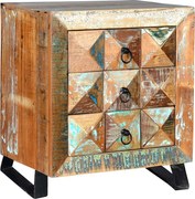 Podstawa stołu z wielobarwnego drewna masywnego pochodzącego z recyklingu