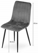 Zestaw stół NP 120x80 Craft Czarny + 4 krzesła LAVA szare