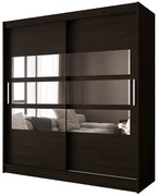 Brązowa nowoczesna szafa przesuwna z lustrem R0-L04