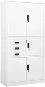 Biała duża szafa biurowa ze schowkiem C2-G85