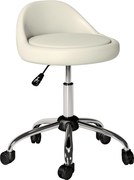 HOMCOM Hoker roboczy, obrotowy hoker, regulowane siedzisko, 50 cm x 50 cm x 83 cm, Biały