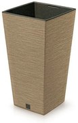Doniczka FURU SQUARE ECO WOOD z wkładem 39, 5 cm, brązowy, L