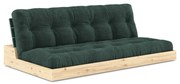 Ciemnozielona sztruksowa rozkładana sofa 196 cm Base – Karup Design