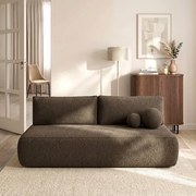 Sofa z Funkcją Spania ARVETO Mocca Boucle Nowoczesna