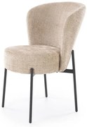 Tapicerowane beżowe krzesło na czarnej podstawie W1-W87