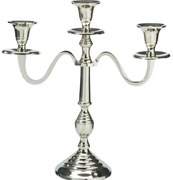 Świecznik trójramienny, srebrny, 30 cm