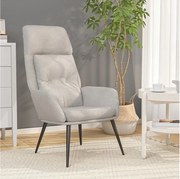 Fotel relaksacyjny Jasnoszary Zamszowy skóropodobny Optymalny komfort Podłokietniki