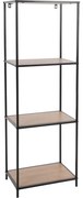 Metalowy regał z 4 półkami MDF, 45 x 30 x 130 cm