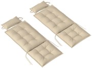 Outsunny Zestaw 2 poduszek na leżak ogrodowy, Wodoodporne, Beżowe, 50x116x5 cm