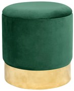 Welurowa pufa tapicerowana w stylu glamour butelkowa zieleń F0-L15