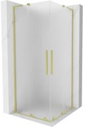 Mexen Velar L Duo kabina prysznicowa rozsuwana 80 x 80 cm, szron, złota szczotkowana - 871-080-080-02-33-55
