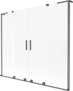 Mexen Velar L Duo parawan nawannowy 2-skrzydłowy rozsuwany 170 x 150 cm, szron, gun gray szczotkowany - 896-170-003-32-66