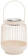 Lampion solarny FONAR metalowy ecru 12,5x12,5x11,5 cm HOMLA