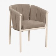 Krzesło Ogrodowe Z Podłokietnikami Z Bouclé I Aluminium Boleni Bouclé Pszenica Brązowa - Sklum