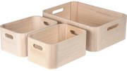 Drewniane pudełka do organizacji, 3 szt.