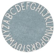 Jasnoniebieski bawełniany dywan dziecięcy tkany ręcznie odpowiedni do prania ø150 cm ABC Vintage Blue – Lorena Canals
