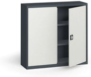 Szafa metalowa, 1150 x 1200 x 400 mm, 2 półki, ciemnoszary / szary